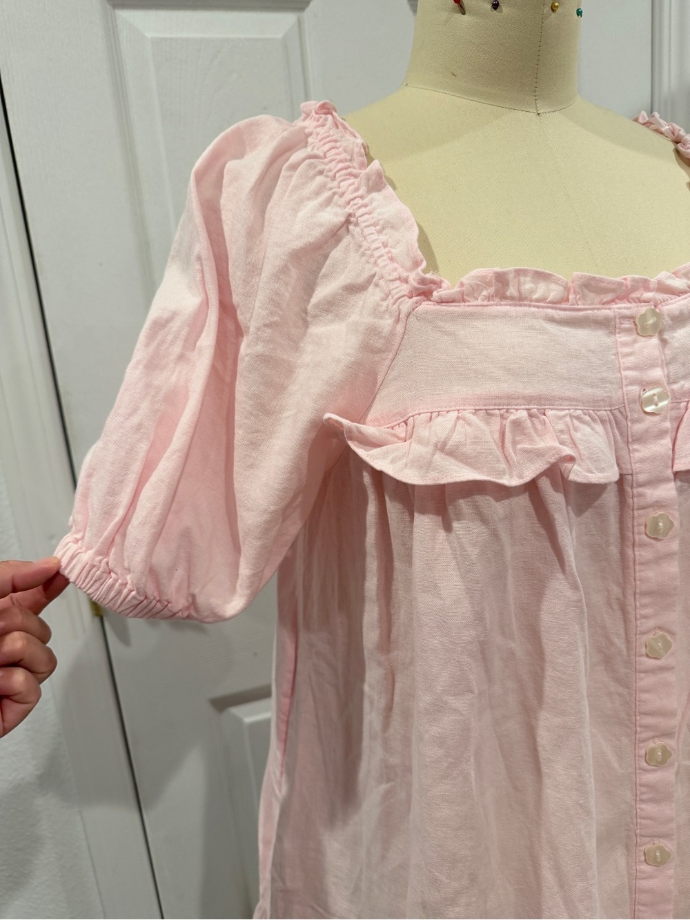 Stoney Clover Lane x Target Light Pink Ruffle Button-Front Dress - M - Picture 7 of 14